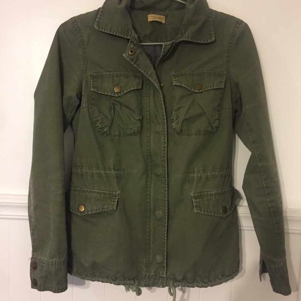 Olive green utility jacket EUC!